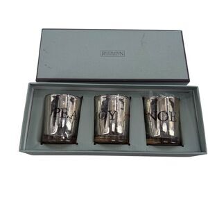 Restoration Hardware 3 Christmas Tealight Holders Votive Gold Mirror Finish